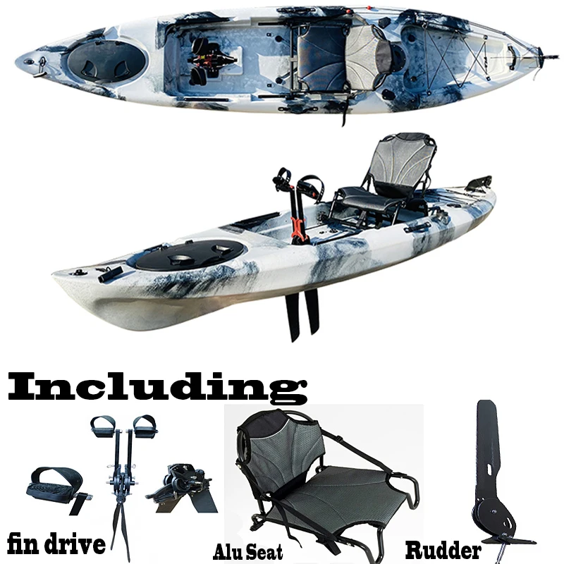 

Water game equipment Kano pedal drive fishing kayak, single motorized kayak with propeller