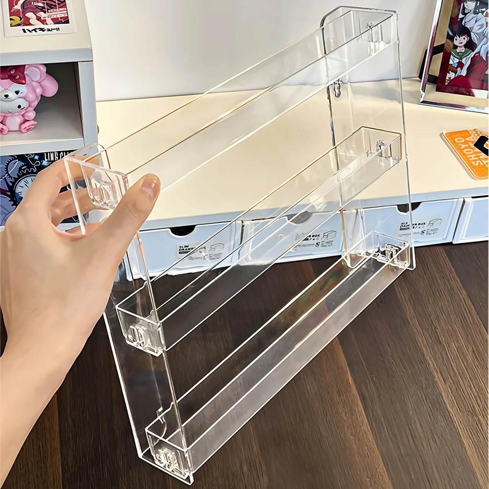 1pc Durable Acrylic Multi-Layer Storage Rack | Wall-Mounted Nail Polish Organizer with Large Capacity for Floor or Wall Use