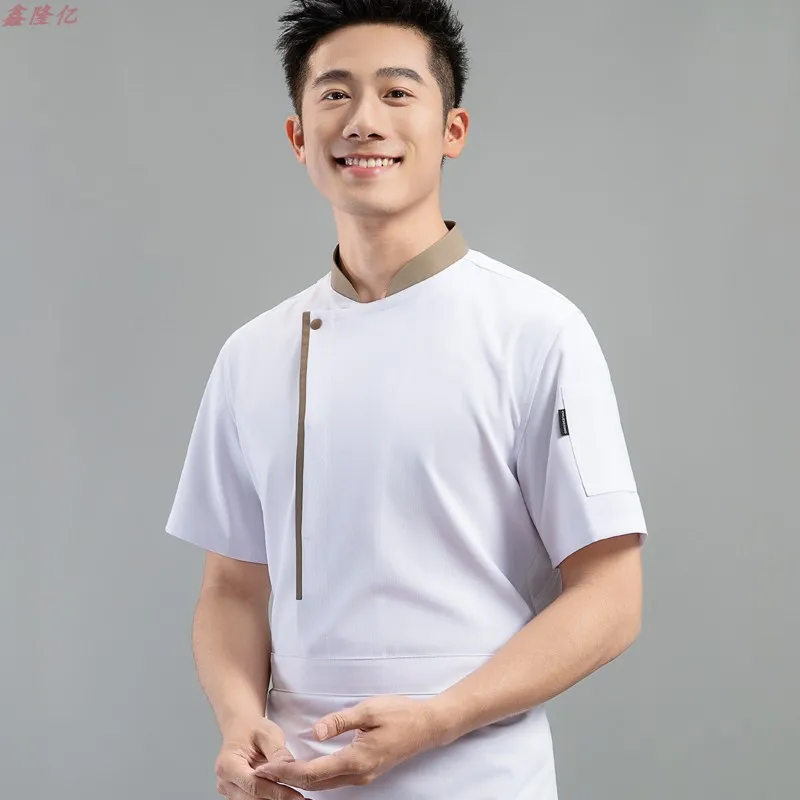 Uniforme de Chef d'hôtel, Restaurant occidental Steakhouse, vêtements de travail d'été à manches courtes, vêtements de Chef de boulanger de cantine