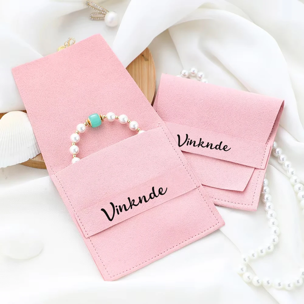 

100pcs Custom Logo Microfiber Velvet Small Gift Bags 8x8cm Jewelry Earrings Necklace Pouch Christmas Wedding Favors Candy Bag