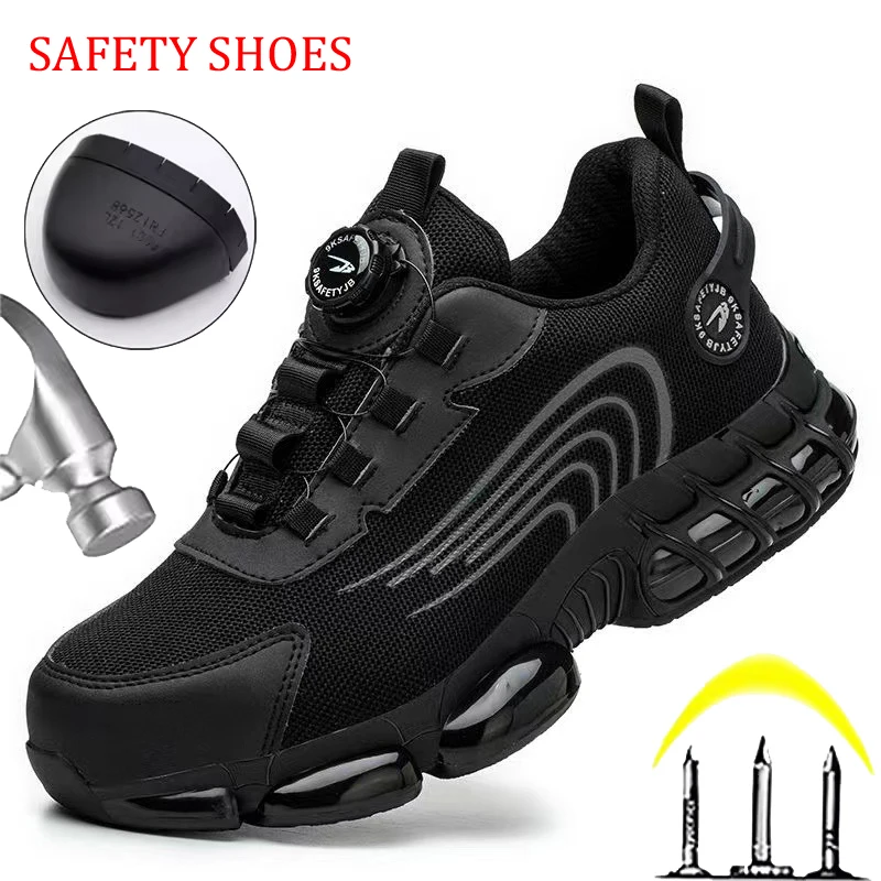 Fashion Safety Shoes Men Boots Steel Toe Shoes Men Puncture-Proof Work Sneakers Male Shoes Work Boots Indestructible Footwear