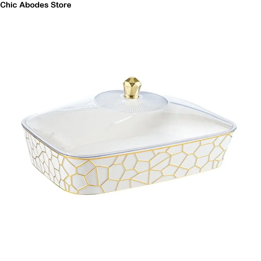 

Поднос для тарелок с крышкой и ручкой, фруктовые закуски, прямоугольный квадратный пластиковый поднос для демонстрации образцов, коробка, экономия места, десерт, влагостойкий