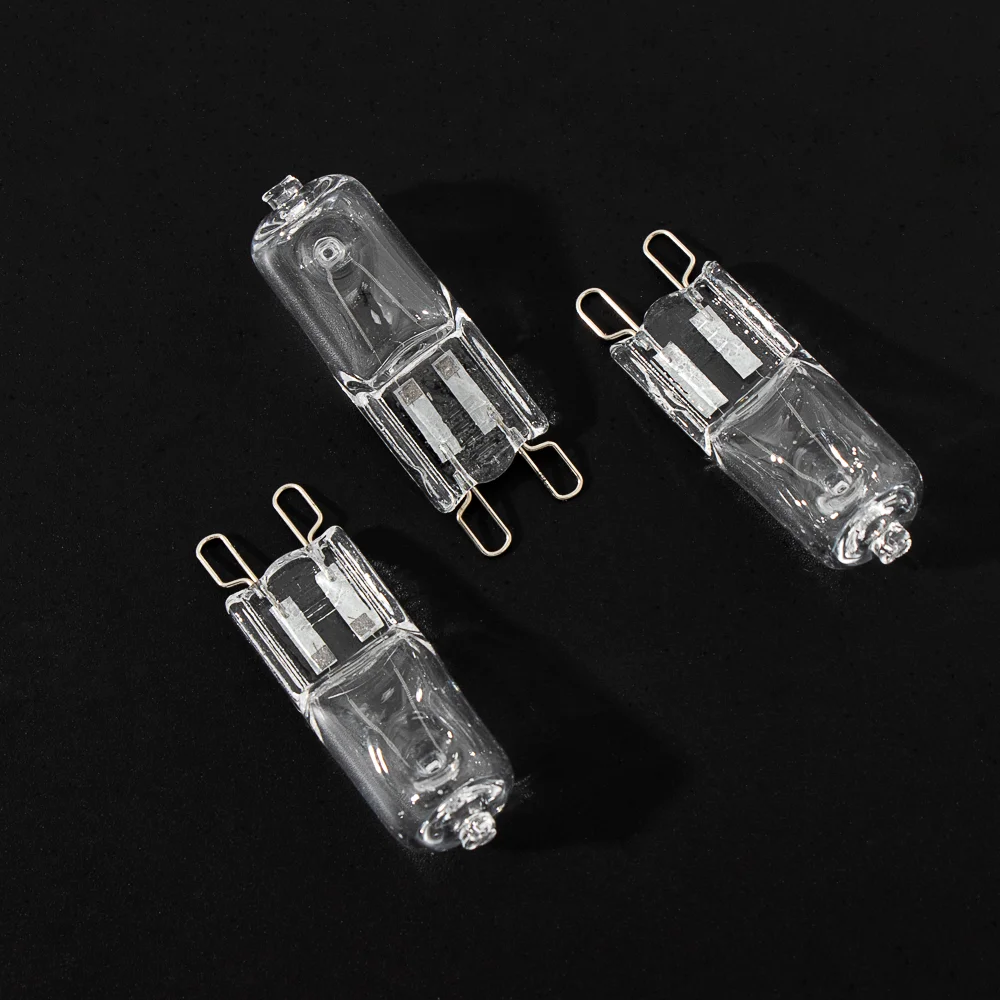 HoneyFly 10pcs G9 Halogen Lamp Light Bulb Capsule Clear Crystal Light 220V 20W 30W 40W Halogen G9 Warm White For Commercial
