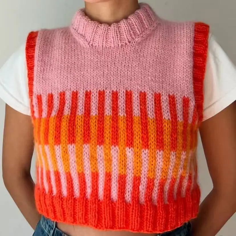 Summer new dopamine style striped camisole vest for women, fashionable and versatile for outdoor wear