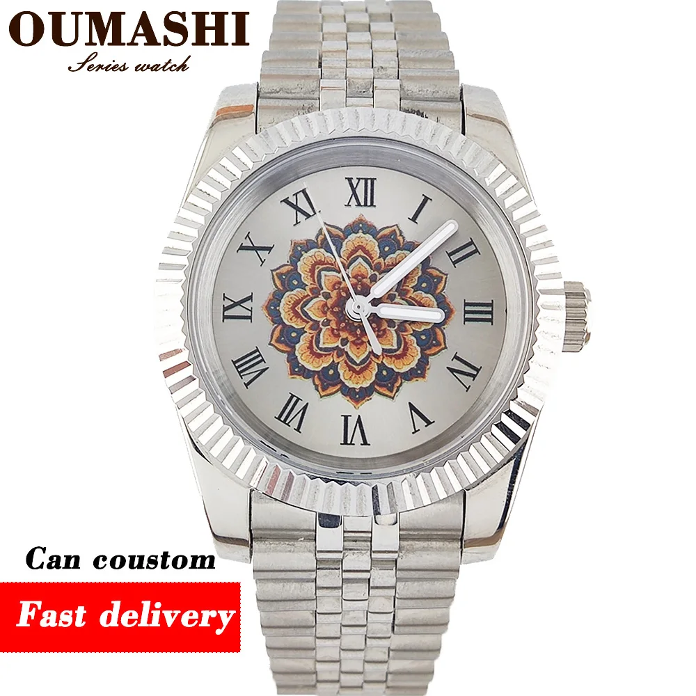 NH35 watch 36/39mm Men's watch Stainless steel waterproof Mechanical watch NH35 Automatic movement Creative mandala flower watch