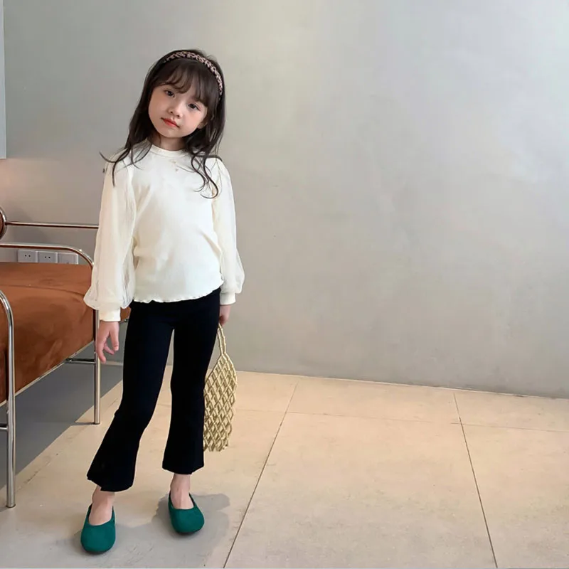 2-8T Toddler Kid Baby Girls Clothes Autumn Infant Girls Pants Elegant Split Fashion Flares Pants New Childrens Bottoms Trousers