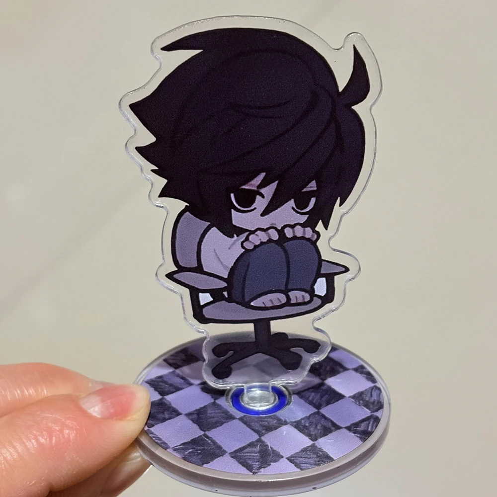 Anime Death Note L·Lawliet Acrylic Rotatable Stand Q-version Figure Standing Plate Desktop Ornament Cosplay Props for Fans Gifts
