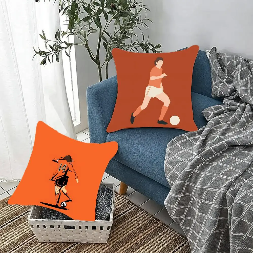 Football legend Johan Cruyff Cushion Cover Fluffy velvet Nordic style plush Living room sofa decorative