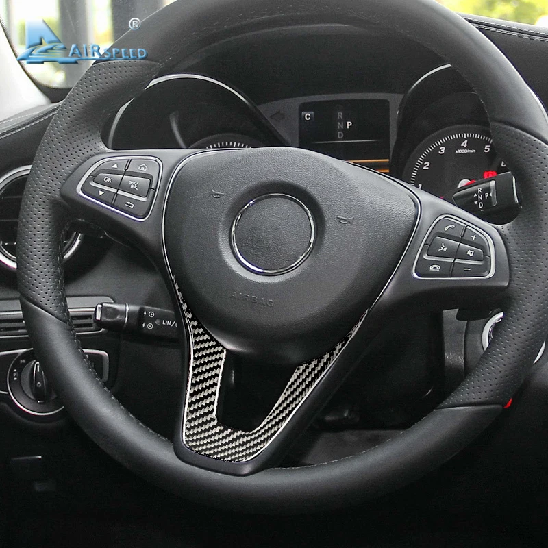 

Real Soft Carbon Fiber Steering Wheel Sticker for Mercedes Benz C E Class W203 W204 W205 W211 GLA X156 GLC X253 Accessories