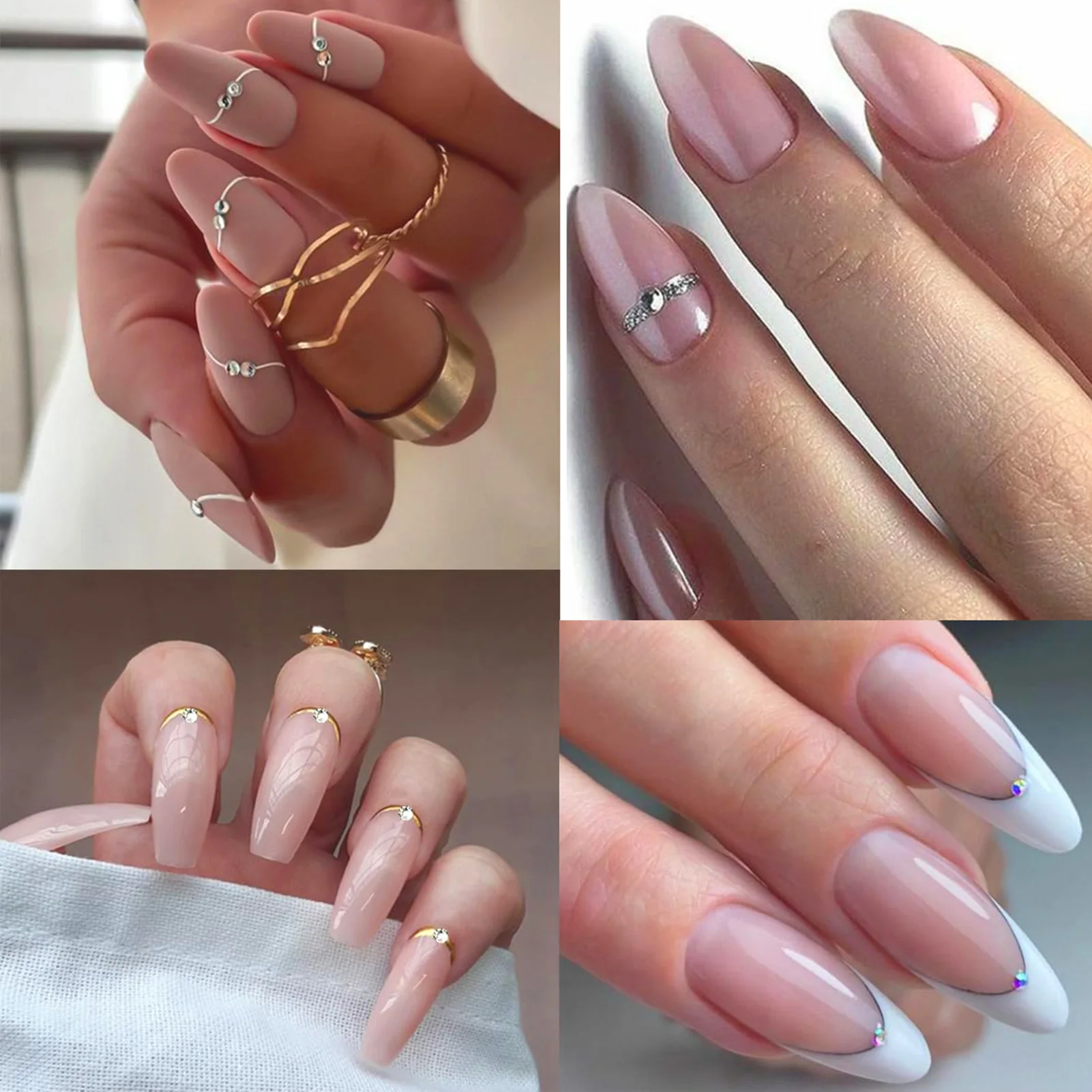 French Tip Nail Art Sticker Crystal Nail Design Lines decalcomanie adesivi per feste matrimonio incontri vita quotidiana