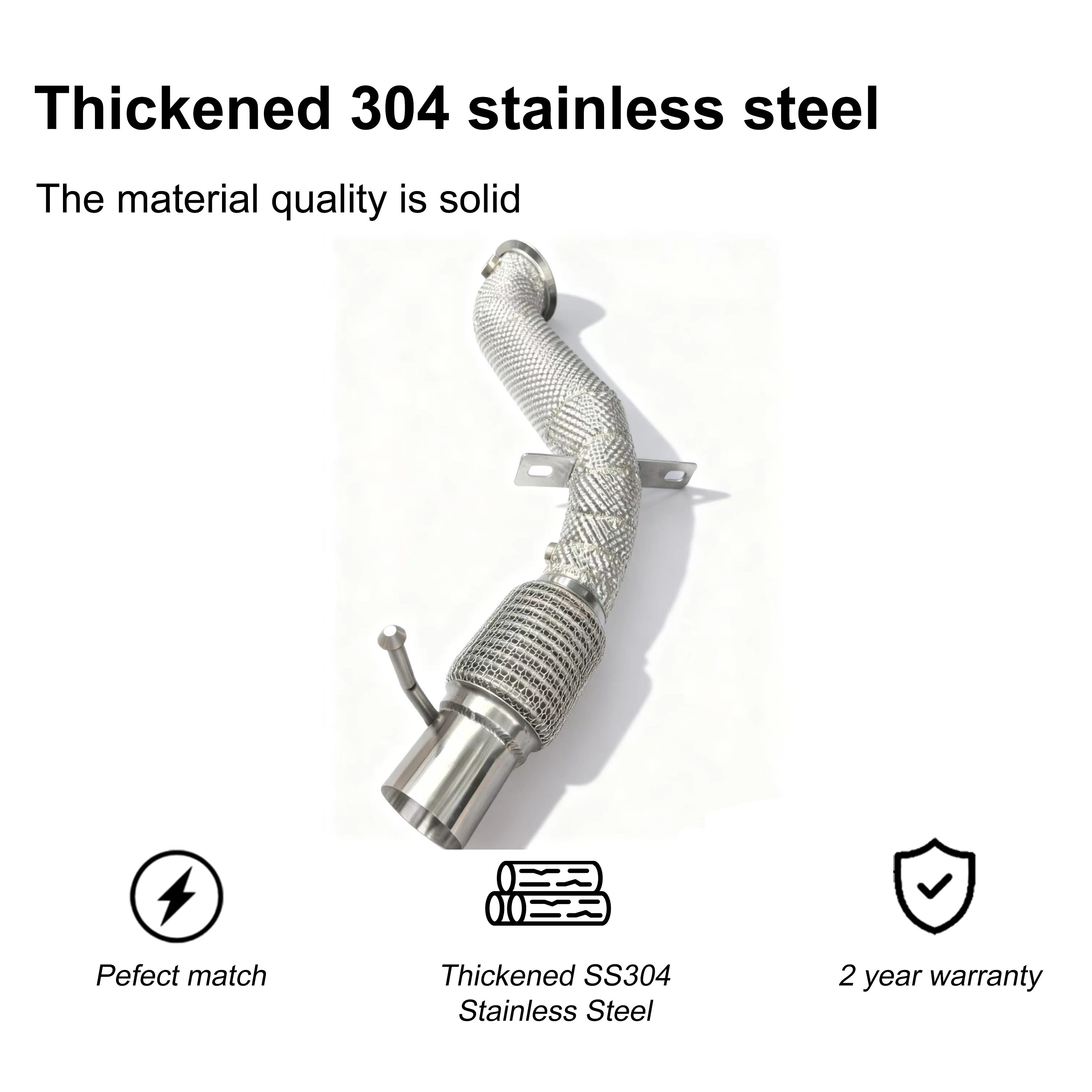ACE Hochwertiges Auspuffrohr für BMW F30 N13 316 318 118i Edelstahl-Downpipe mit Hitzeschild Tuning Autoteil Auspuff – Detail 6
