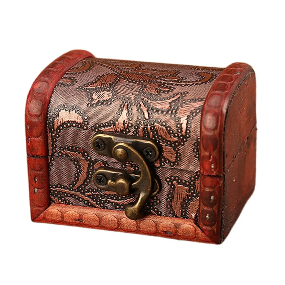

Chinese Style Wood Storage Box Retro Brown Jewelry Box Ring Necklace Packing Accessories Organizer Vintage Mini Box
