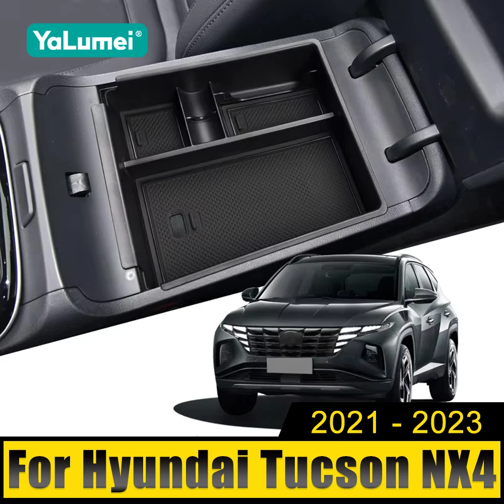 For Hyundai Tucson NX4 2021 2022 2023 Hybrid N Line Car Central Armrest Storage Box Organizer Container Tray Case Accessories