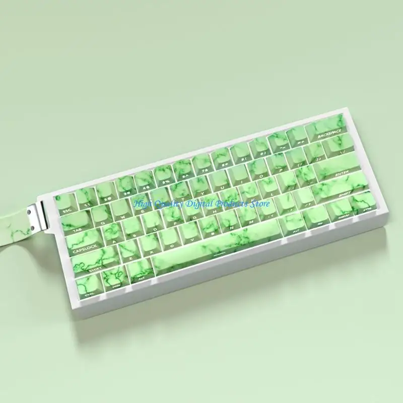 U2JE 64/74pcs 사이드 프린트 염료 서브 백라이트 키 캡 60 80 80 61/64/68 용 원본 프로필