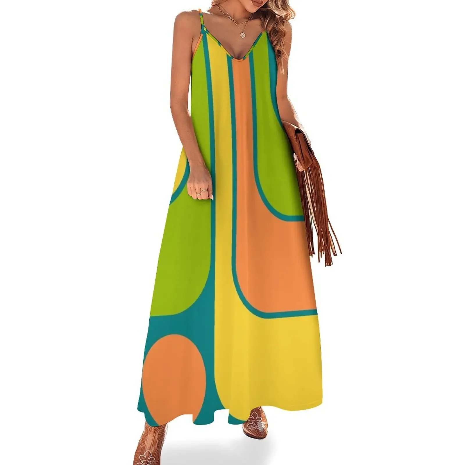 

Retro Geometric Design 637 Sleeveless Dress bandage dress Woman clothing