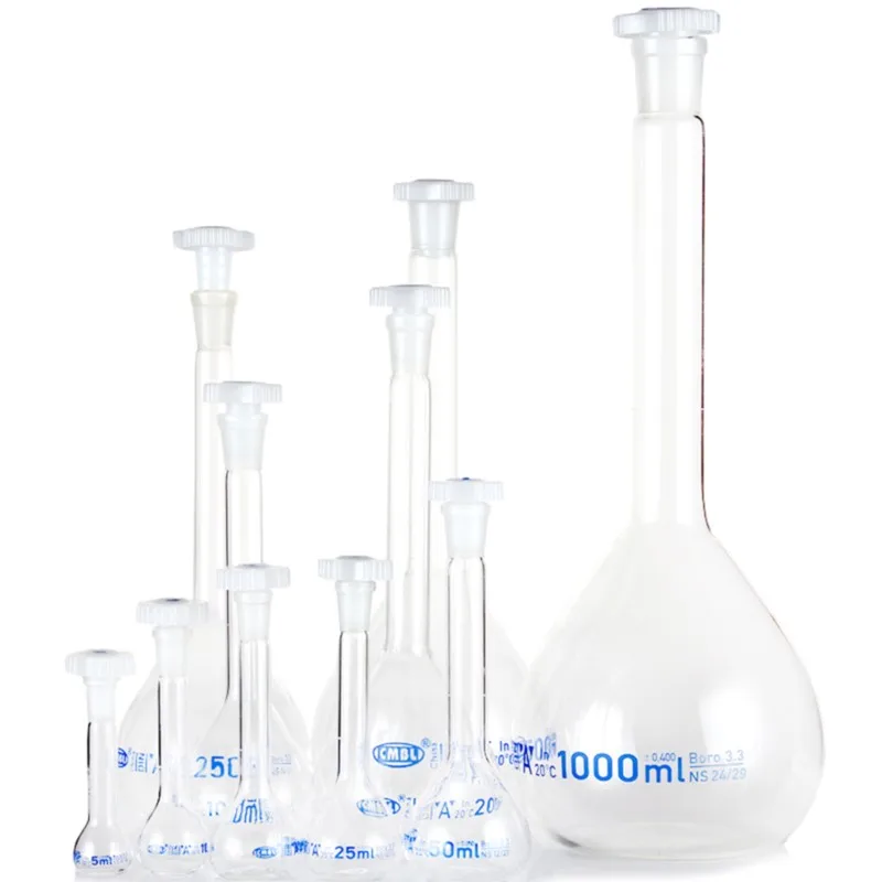 5ml Transparent Lab Borosilicate Glass Volumetric Flask with plastic Stopper Office Lab Chemistry Clear Glassware Supply