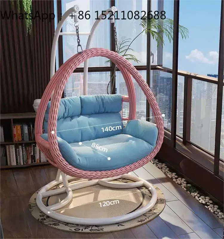 SCY Hanging Basket Chair Indoor Swing Balcony Double Rattan Rocking Chair Courtyard Outdoor Leisure Bird's Nest Hanging Chair