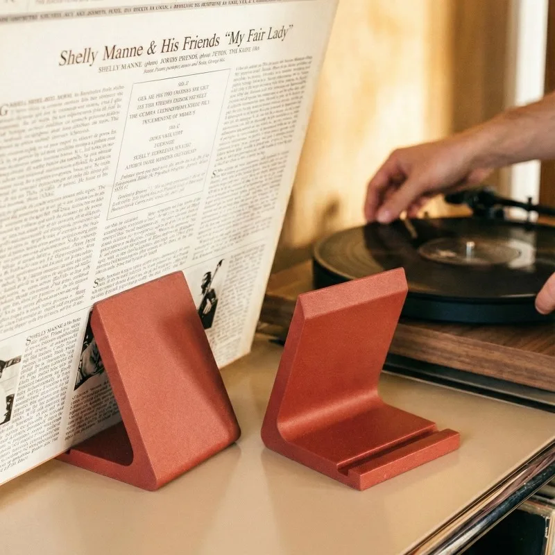 Desktop Vinyl LP CD Display Stand, Non Slip Magazine Storage Shelf and Tabletop Organizer for Home Office Music Collection