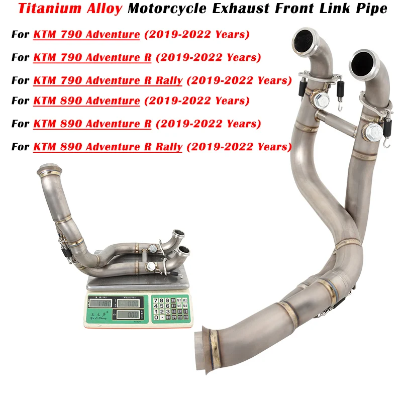 

For KTM 790 890 Adventure R Rally 2019 2020 2021 2022 Motorcycle Exhaust Escape Modified Muffler Titanium Alloy Front Link Pipe