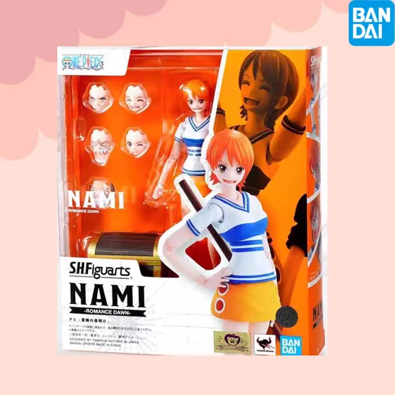 Hochwertige Bandai Original SHF Anime Figur One Piece Nami Romantic Dawn Anime Actionfiguren Spielzeug für Jungen/Mädchen/Kinder