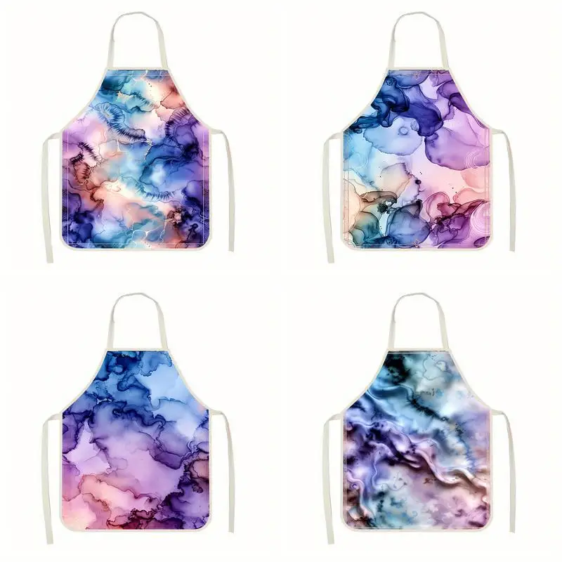

Abstract Ink Apron Linen apron, suitable for kitchen cooking, parent-child interaction, painting and other scenarios