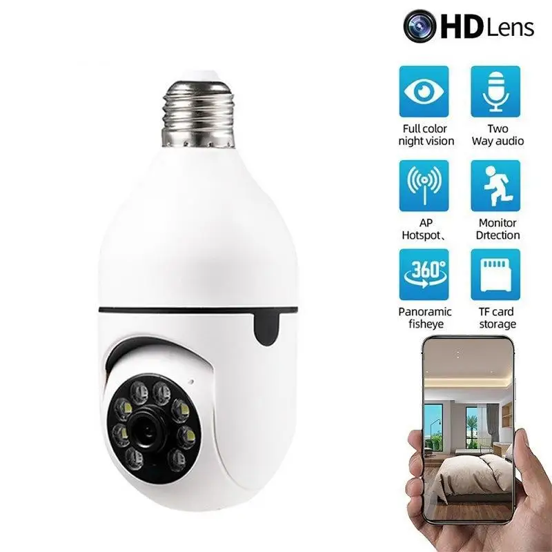 YST app monitoring camera 360 degree panoramic intelligent high-definition bulb type lamp head monitoring camera lamp head