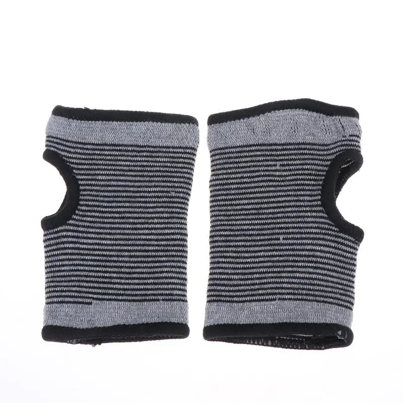 1Pair Elastic Wristband Wrist Palm Brace Carpal Protector For Basketball Football Sports Gym Gray