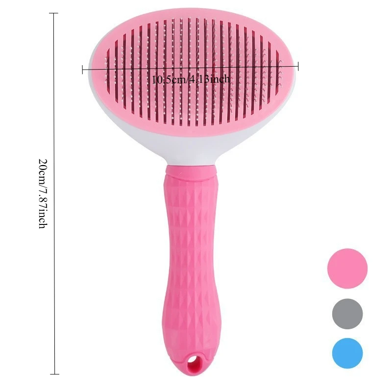 One click pet hair removal comb, styling hair removal, cat comb automatically sheds hair, grooming dog brush, fine needle style