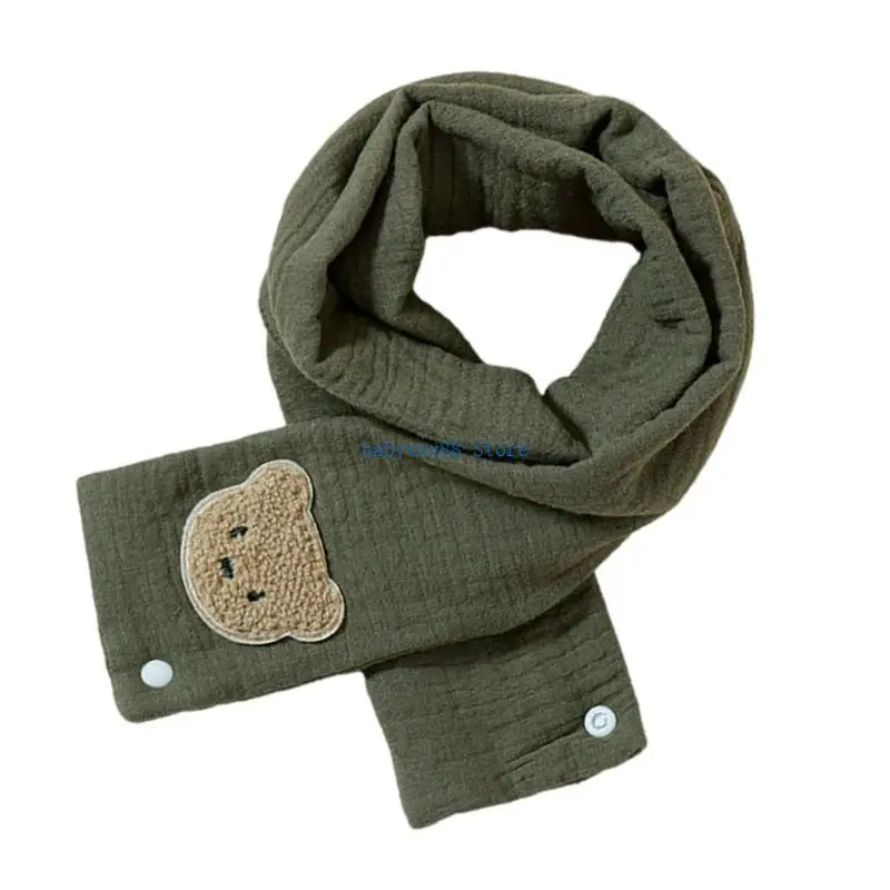 Y4UD Soft & Breathable Baby Scarf Bear Designed Neckerchief for Infant Toddler
