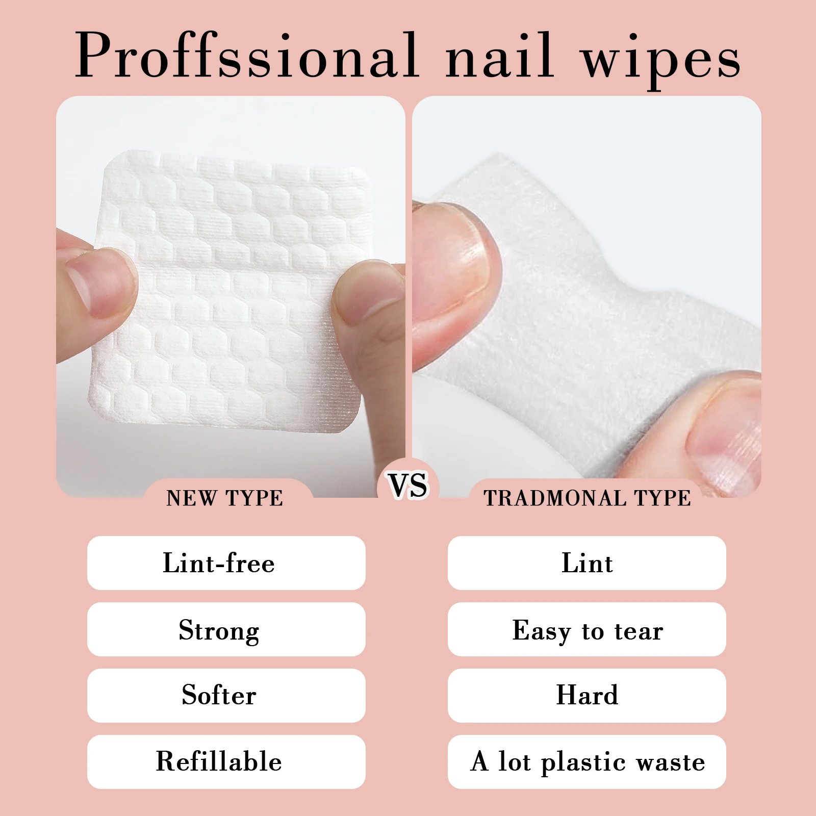170/200pcs New Lint Free Nail Wipes Pearl Pattern UV Gel Nail Polish Removal Pads Paper Fabric Nail Gel Polish Cleaning Tools