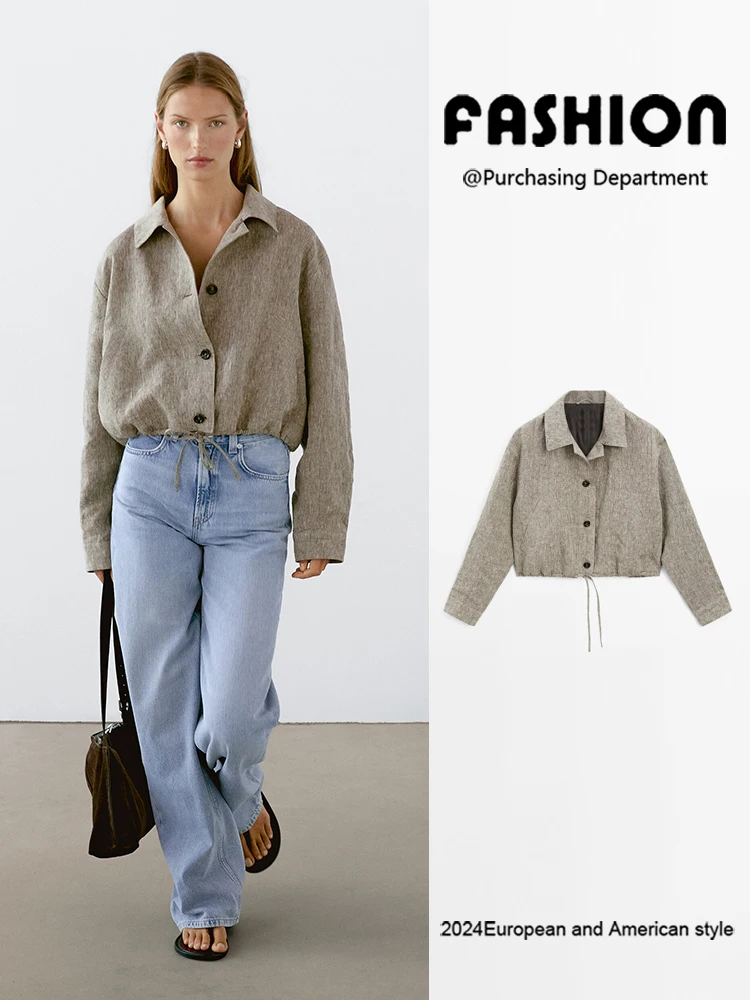 

New Autumn Women's Spor Pilot Collar Jaet ort Outerwear 0679055 802 Faionable Casual Sle Fem Coat