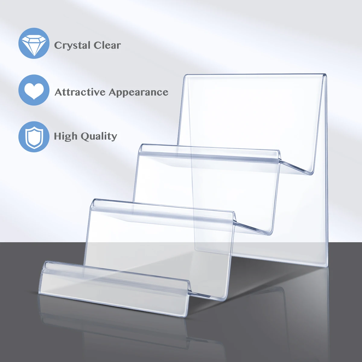 

2PCS Desktop Storage Rack Acrylic Wallet Holder Stand ganizer Transparent Display Shelf for Cosmetics Jewelry