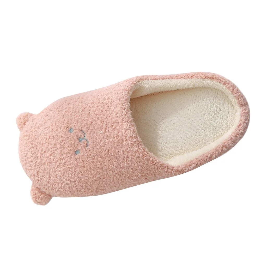 Winter Warm Plush Slippers Women Non-Slip Indoor Home Fur Slipper Shoes Cute Silent Slides Bedroom Flat Floor Shoes For Couple