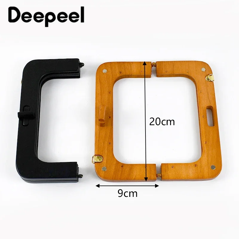 1Pc 20*9cm Fashion Solid Wooden Bags Handle Wood Turn Twist Lock Purse Frames DIY Hangbags Wallet Sewing Bracket Accessories