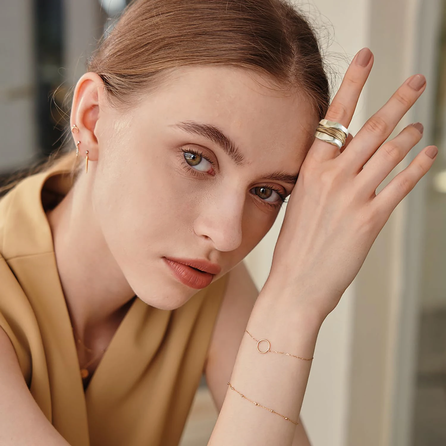 New Niche Minimalist Sliver Color Fashion Rings For Women Party Accessories Gifts Antique Custom Jewelry 2024