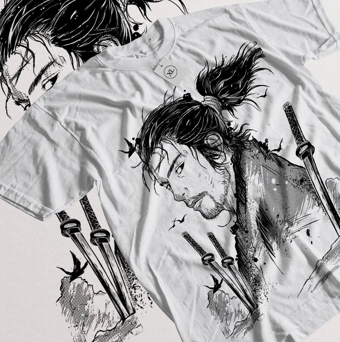

Vagabond T-shirt Musashi Miyamoto Matahachi Honiden Anime Manga Shirt All Size