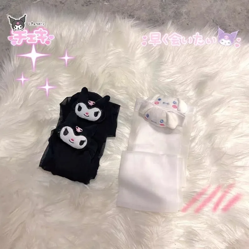 Sanurgente Kuromi-Bas de mélodie de style japonais, chaussettes hautes au genou Lolita, chaussettes longues sexy pour fille mignonne, bas Anime Cosplay, accessoires