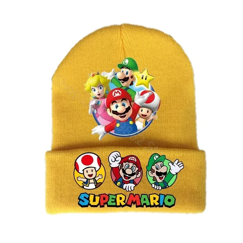 Gorros de punto de Super Mario, gorros bonitos de princesa Peach de Luigi, gorros con estampado de personajes del juego, gorros cálidos y cómodos, regalos de fiesta