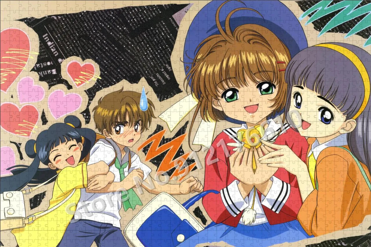 木之本桜漫画 300/500/1000 ピースジグソーパズルカードキャプターさくらアニメ解凍教育パズルおもちゃギフト