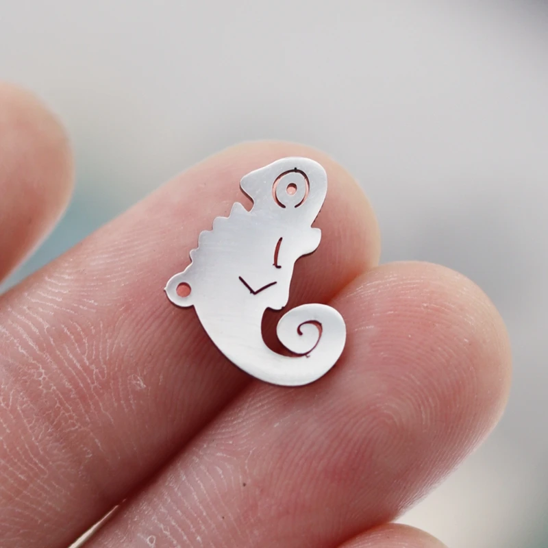 3Pcs Mini Animal Charms DIY Tassels Bracelets Jewelry Making Stainless Steel Pendant Wolf/Fox/Monkey/Camel/Dragon/Lizard Bulk