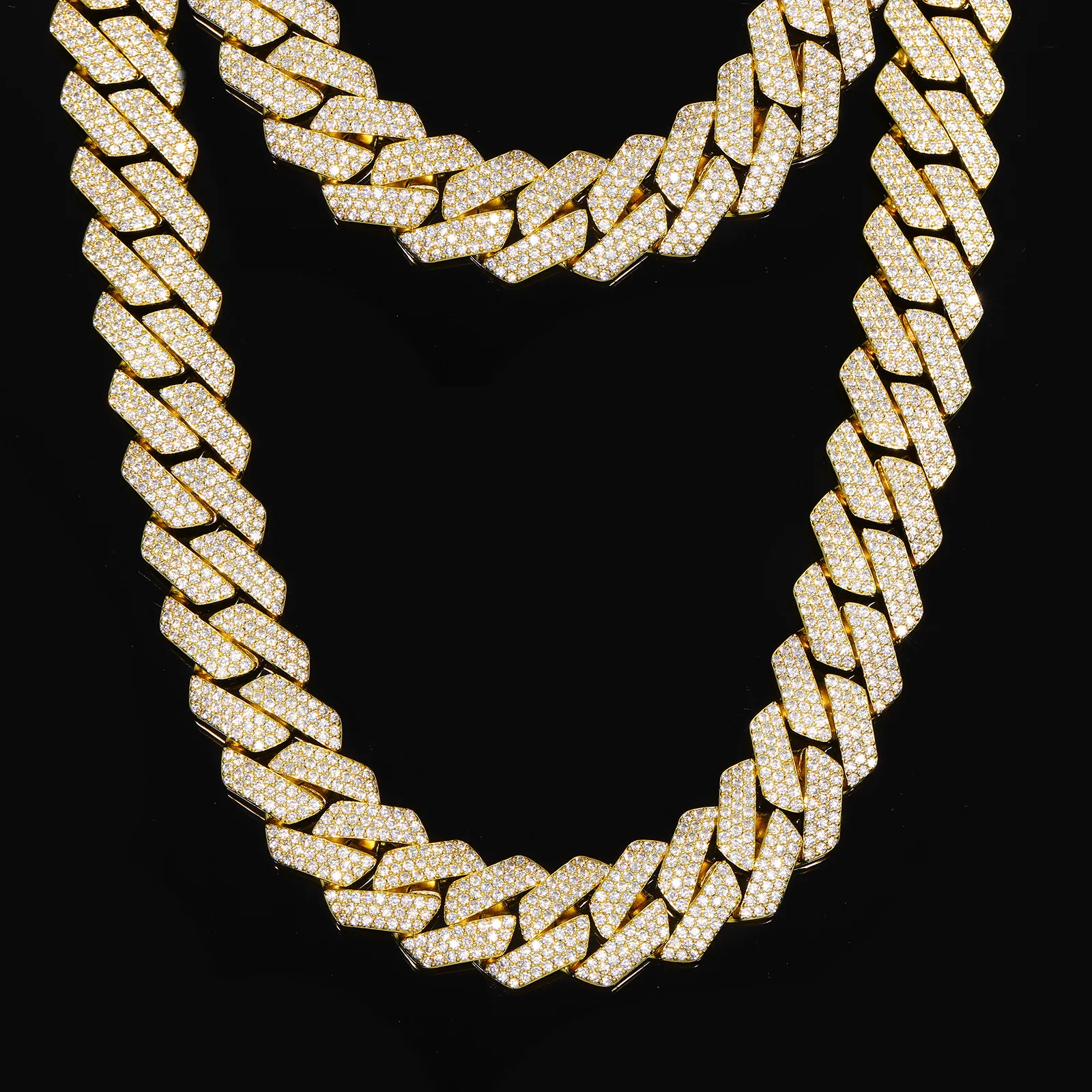 

Медная цепочка Майами Кубинская 20 мм с инкрустацией муассанитом, утолщенная, в стиле хип-хоп, мужское ожерелье-браслет, ювелирное украшение, подарок