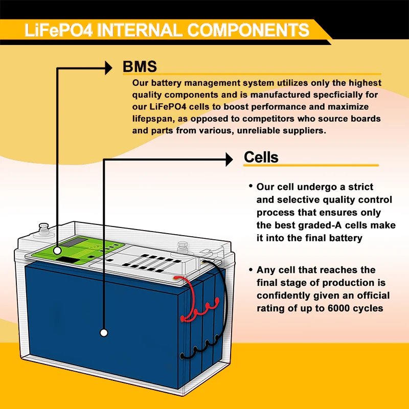 CooI Leopard LiFePO4 Battery 60V 300Ah Solar Built-in BMS Super Large Capacity Solar Battery For RV, Sightseeing Car Etc...