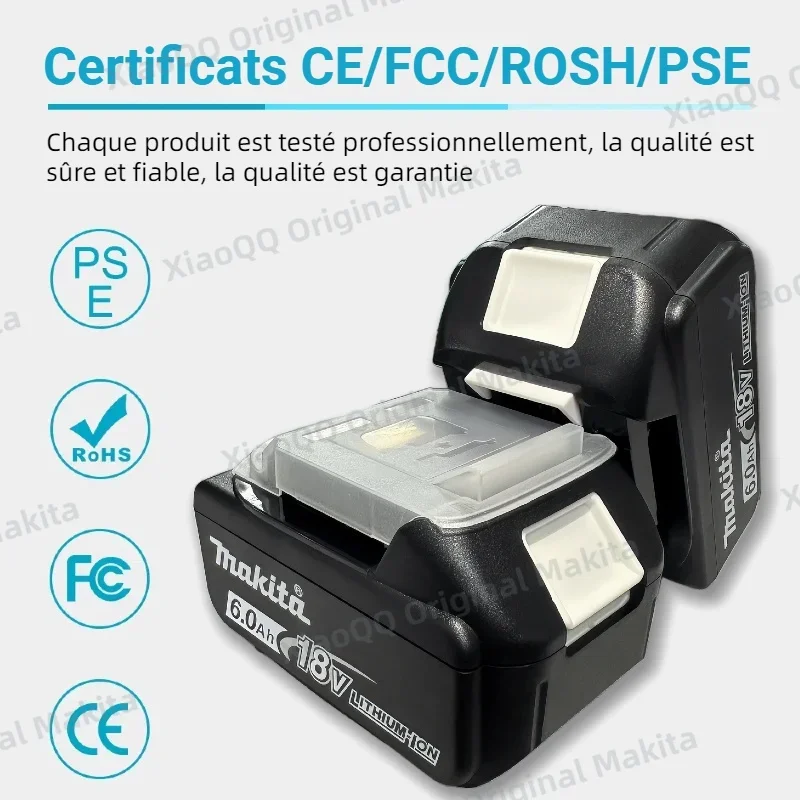 100% Original Makita herramienta eléctrica recargable batería de 18V, batería de iones de litio LED reemplazable, 18V LXT BL1860 BL1815 BL1850 BL1830