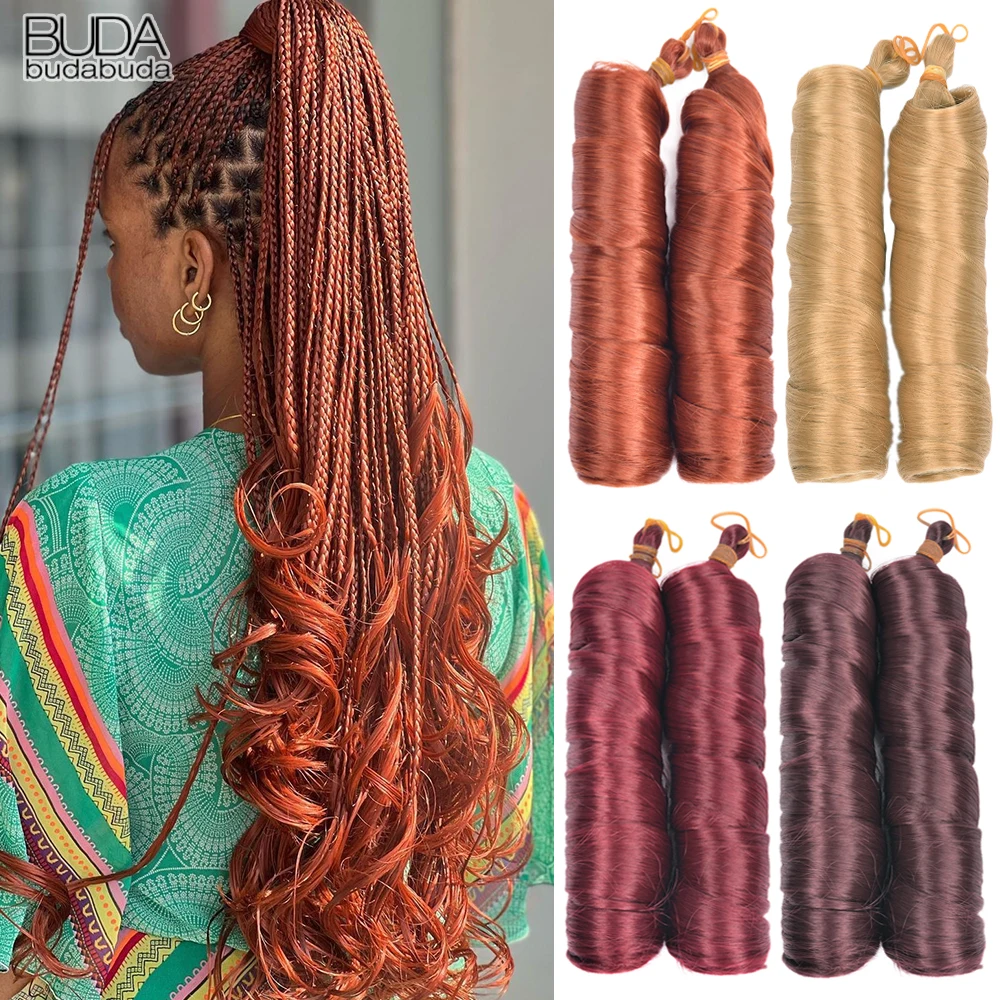 24 pouces Français Boucles Tressage Cheveux Synthétique Spirale Boucles Tresses Extensions de Cheveux Pour Les Femmes Pré Étiré Lâche Vague Tressage Cheveux