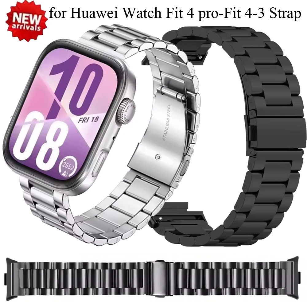 No Gap Metall-Uhrenarmband für Huawei Watch Fit 4 pro-Fit 4-3 Strap Smartwatch Edelstahlarmband für Huawei Fit 4 Armband
