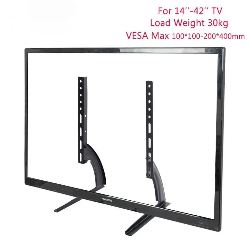 Steel Universal Table Top TV Stand Pedestal For 14-42 Inch LCD/LED/Plasma TVs, TV Stand Legs No-Punch For Screen Monitor Bracket