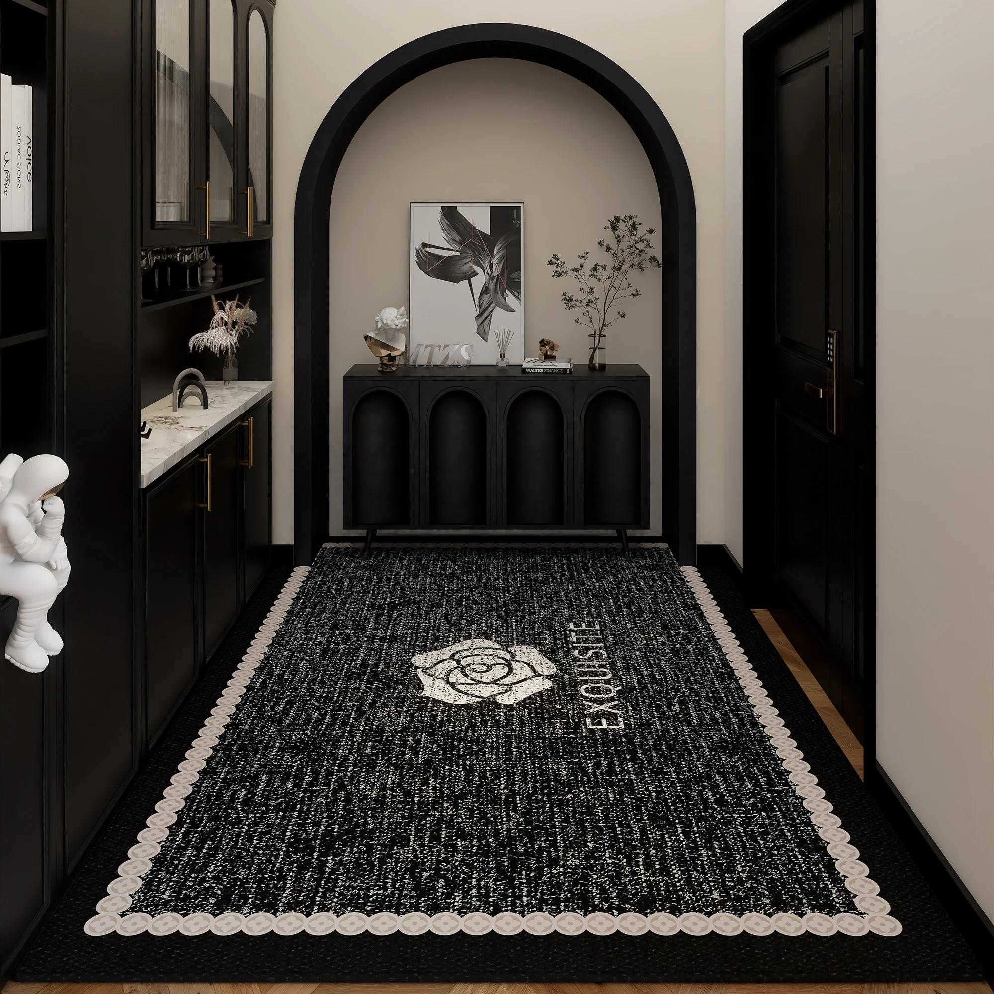 VIKAMA Tapis de porte d'entrée haut de gamme de style américain, tapis de porte, tapis de sol antidérapants pour foyer, tapis de salon, décoration de la maison