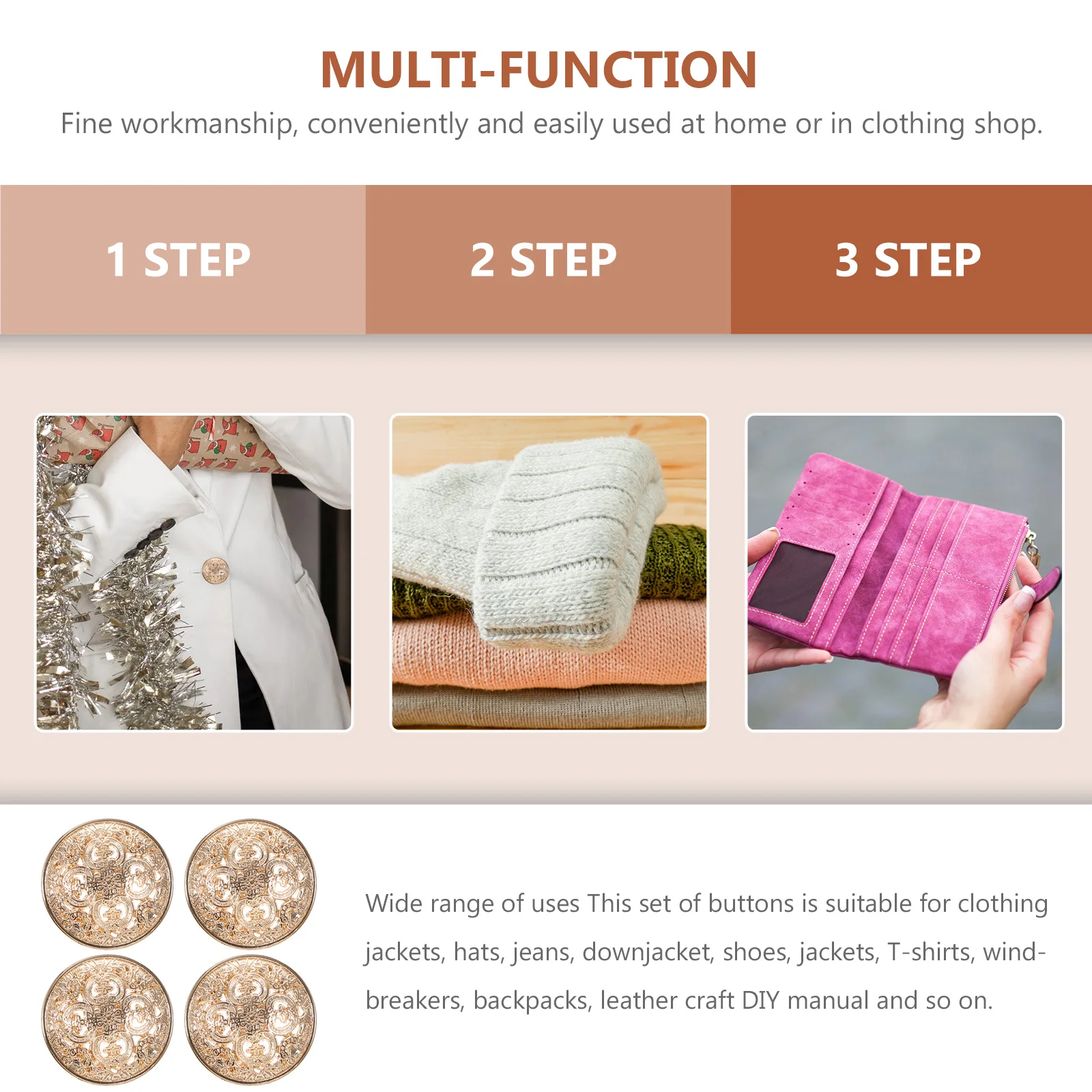 30 قطعة 18 مللي متر أزرار معدنية الجوف خارج الصدأ برهان دائم للملابس السترات القبعات الجينز Craft بها بنفسك الحرفية الديكور الخياطة السحابات #2