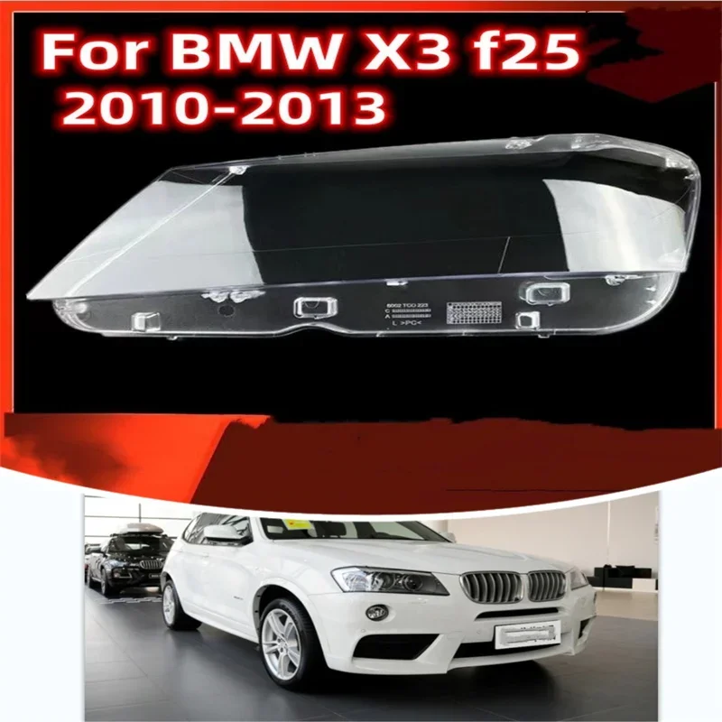 HTTCY For BMW X3 F25 2010 2011 2012 2013 front Car Headlight Cover Lens Shell Lampcover Lampshade Headlamp Light mask