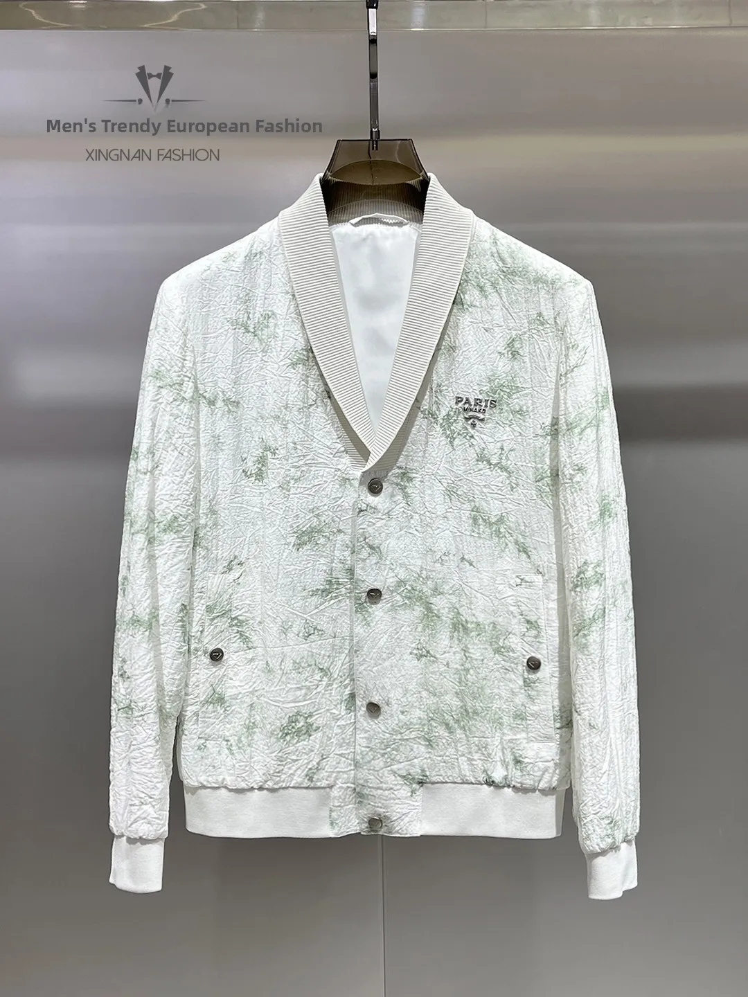 

Новая весенняя мужская приталенная кофта-кардиган с индивидуальным принтом, модный европейский дизайн, из полиэфирного волокна, с длинными рукавами